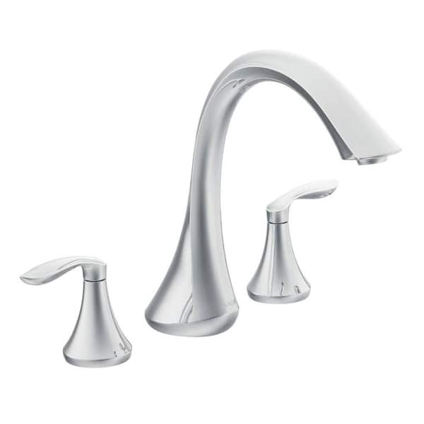 MOEN Eva 2-Handle Deck-Mount Roman Tub Faucet Trim Kit in Chrome