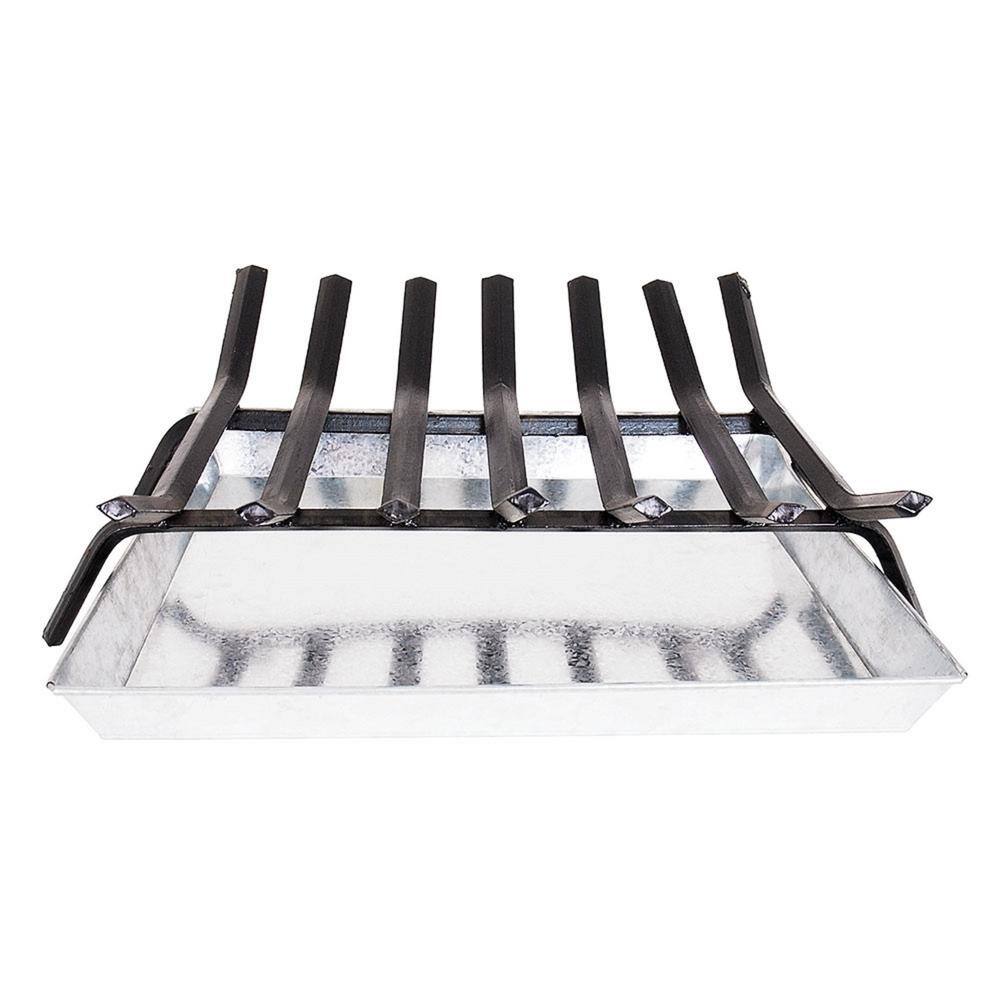 24-Inch Black Steel Tapered Hearth Grate