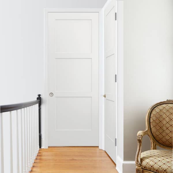 36 in. x 96 in. Birkdale White Paint Right-Hand Smooth Hollow Core Molded Composite Single Prehung Interior Door
