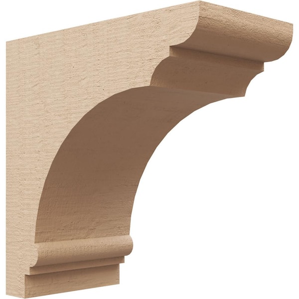 Ekena Millwork 5 in. x 10 in. x 10 in. Series 1 Classic Hughes Rough Cedar Woodgrain Timberthane Polyurethane Corbel, Primed Tan
