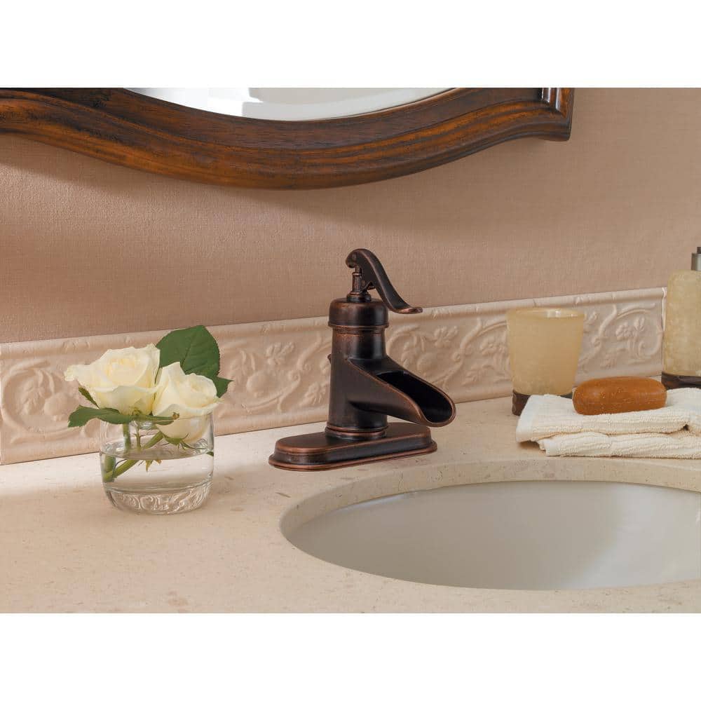 Tuscan Bronze Single Handle High Arc Bathroom Faucet