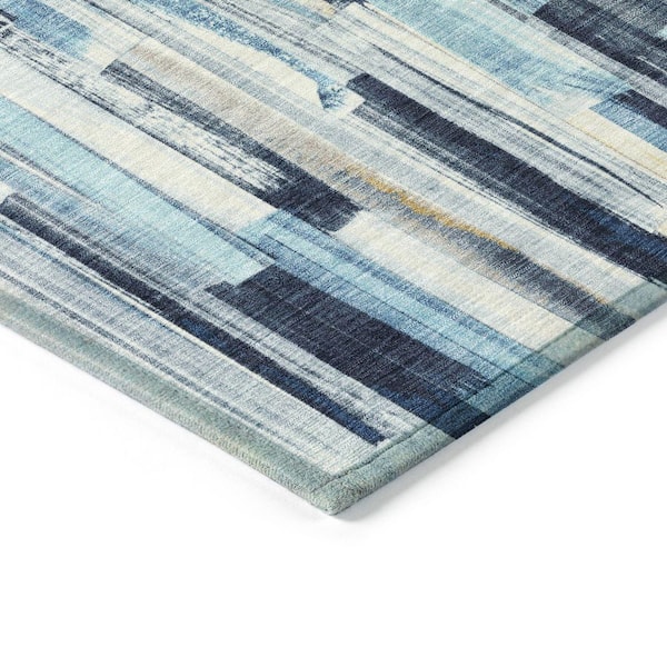 Chantille Machine Washable Indoor/Outdoor Abstract ACN2255 Denim 2 ft. 3 in. x 7 ft. 6 in. Runner Rug