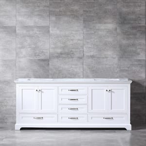 Dukes 80 Inch Double Bathroom Vanity Cabinet in White, with Top