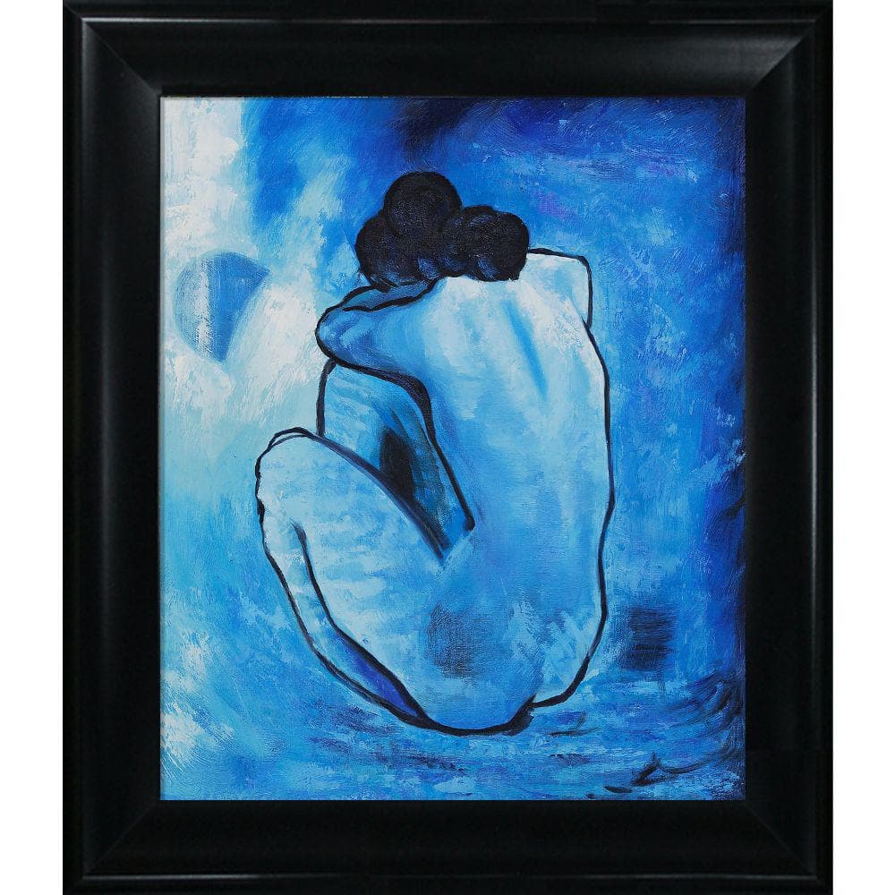 La Pastiche Blue Nude By Pablo Picasso Black Matte King Framed Oil Painting Art Print 27 In X