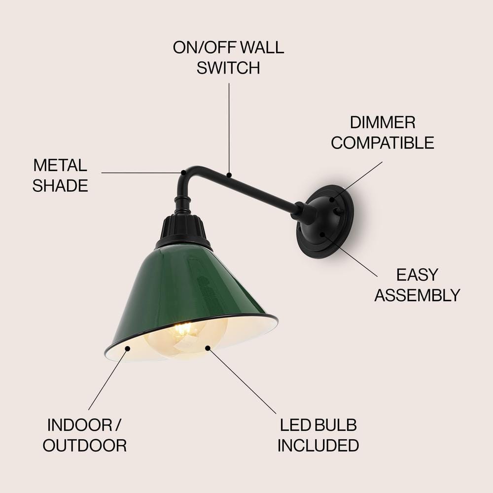 Croydon 16'' Satin Black Iron LED Gooseneck Outdoor Sconce