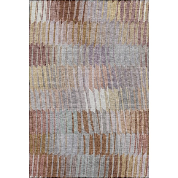 Mayfield Premium Machine Washable Abstract AMF2271 Copper 10 ft. x 14 ft. Area Rug