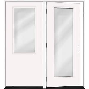 Legacy 60 in. x 80 in. LHIS 2/3 Clear Glass White Primed Fiberglass Double Prehung Patio Door