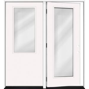 Legacy 72 in. x 80 in. LHIS 2/3 Clear Glass White Primed Fiberglass Double Prehung Patio Door