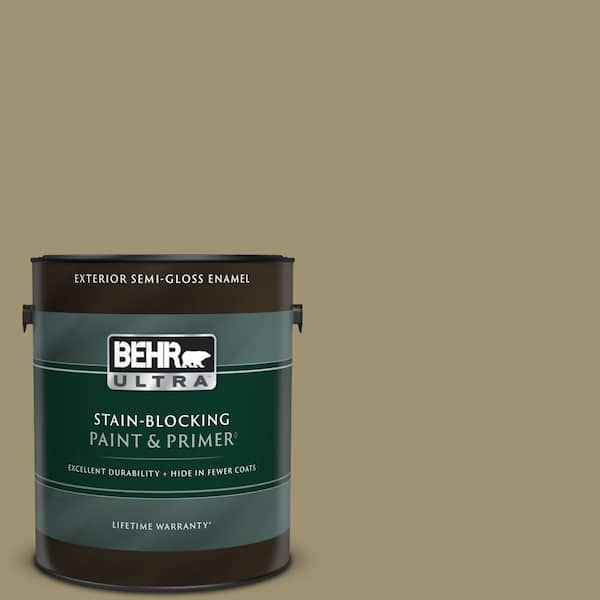 BEHR ULTRA 1 gal. #380F-6 River Bank Semi-Gloss Enamel Exterior Paint & Primer