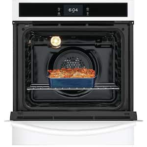 Gallery 24 in. Single Electric Wall Oven Self-Cleaning with Air Fry, Steam Bake and True Convection in White