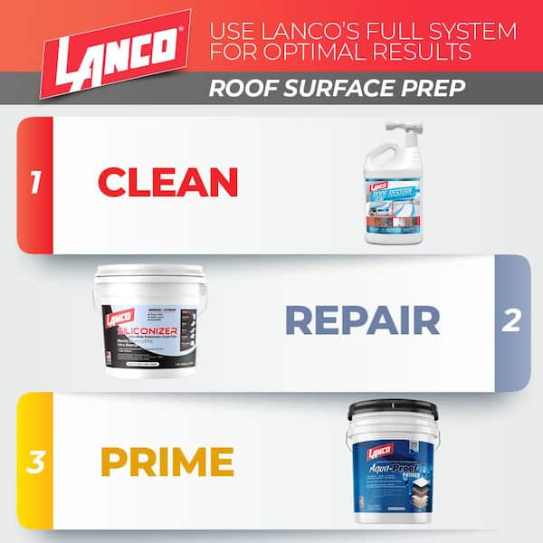 Lanco Elastomeric White Seal Roof Coating Acrylic Sealer Waterproof Cool 5 Gallon