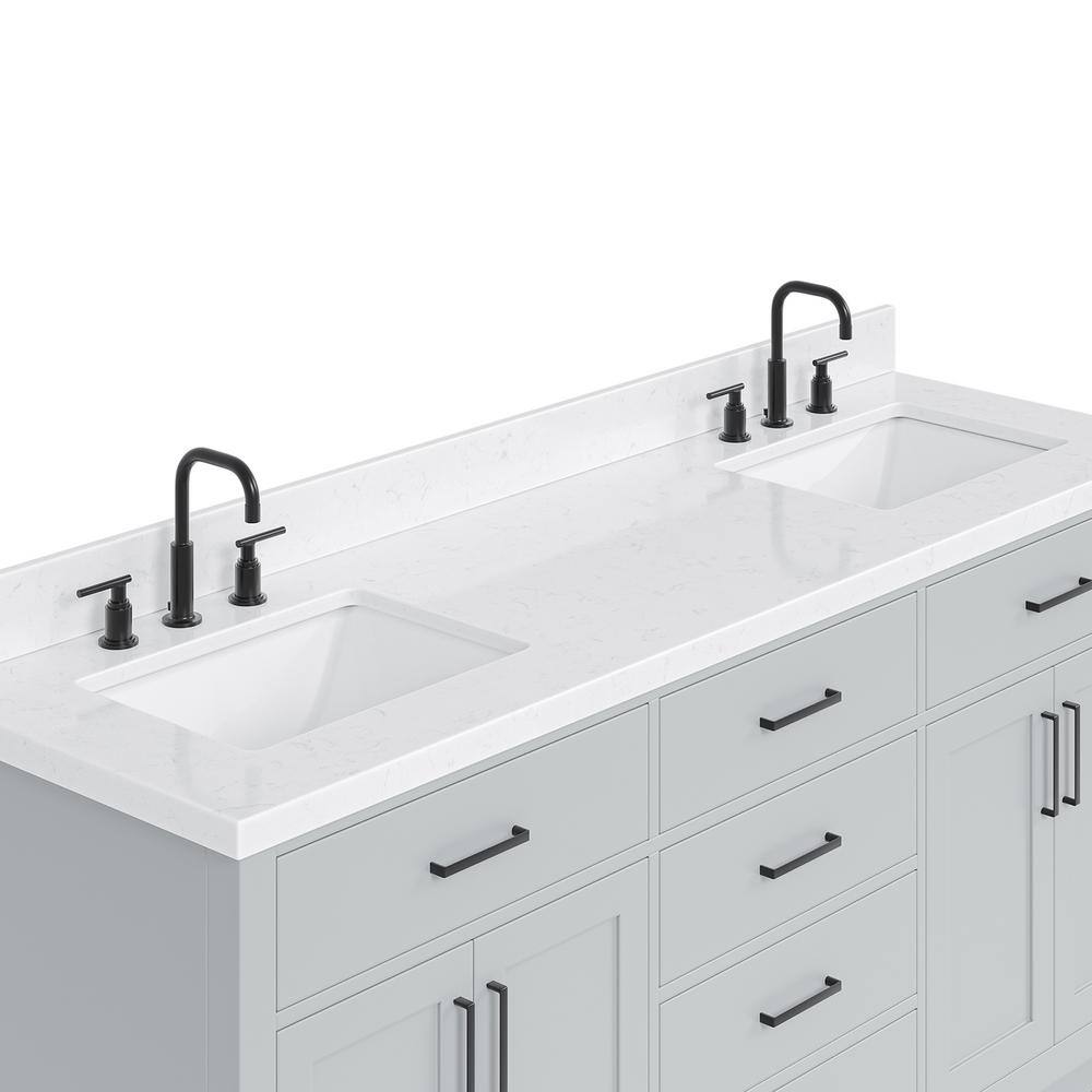 Hepburn 72" Gray Hardwood Double Basin Freestanding Vanity