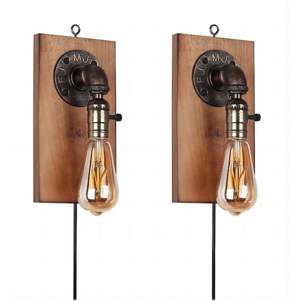 INNOBULE 3.15 in. 1-Light Black Matte Finish Wall Sconce (Pack of 2)