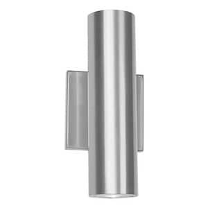 Caliber 10 in. Brushed Aluminum Integrated LED Outdoor Wall Sconce, 3000K