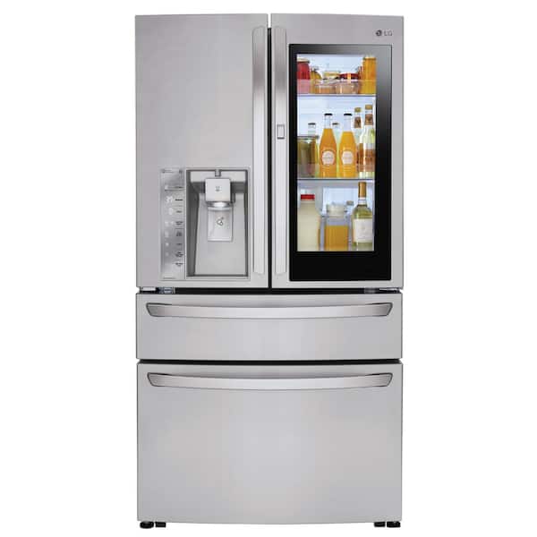 LG 23 cu. ft. 4-Door French Door Smart Refrigerator with InstaView Door-in-Door in Stainless Steel, Counter Depth
