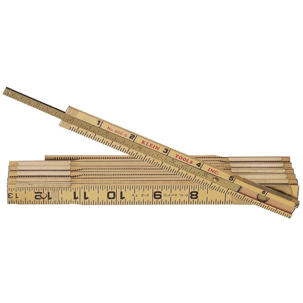 old folding wood measure, yardstick ruler w/ vintage advertising
