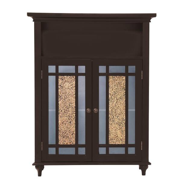 Elegant Home Fashions Versailles 27-in W x 34-in H x 13.5-in D Dark Espresso MDF Freestanding Linen Cabinet