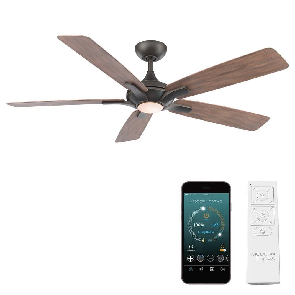 Mykonos 5 - 60 in. Smart Indoor/Outdoor Oil Rubbed Bronze 5-Blade Standard Ceiling Fan Soft White Integrated LED +Remote price history on PriceWatchPro