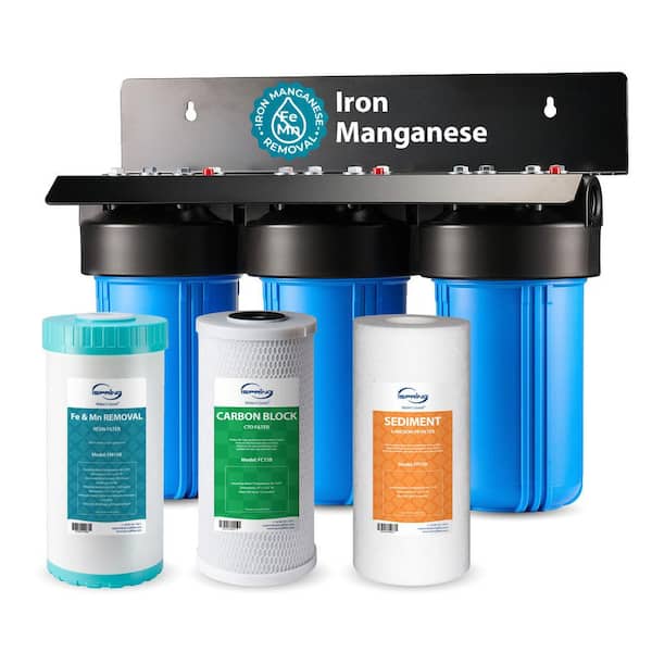 WGB31BM Whole House Water Filter System Reduces Iron Manganese Chlorine Sediment Taste and Odor 10 in. x 4.5 in. Filters
