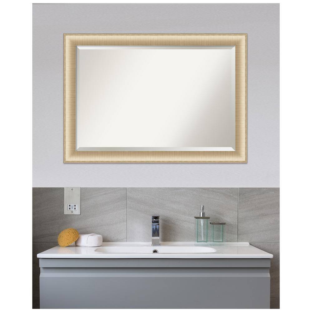 Elegant Brushed Honey Gold 41"x29" Rectangular Wall Mirror