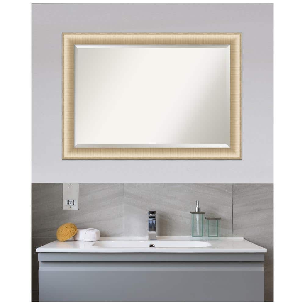 Elegant Brushed Honey Gold 41"x29" Rectangular Wall Mirror
