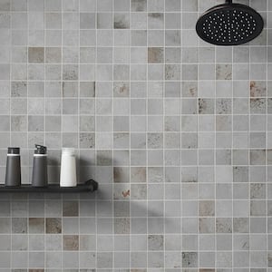 Angela Harris Fuller Gray 11.81 in. x 11.81 in. Matte Porcelain Floor and Wall Mosaic Tile (0.96 sq. ft./Each)