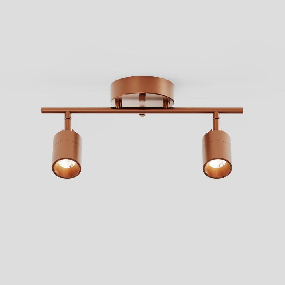 Shura Brushed Copper 2-Light Track Light w/ Rotatable Heads, Integrated LED, 15 in. Track Lighting Kit, 3000k, 1120 Lmn price history on PriceWatchPro