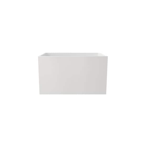 43 in. x 27.5 in. Small Acrylic Flatbottom Freestanding Soaking Bathtub in White