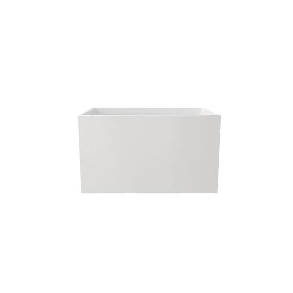 43 in. x 27.5 in. Small Acrylic Flatbottom Freestanding Soaking Bathtub in White