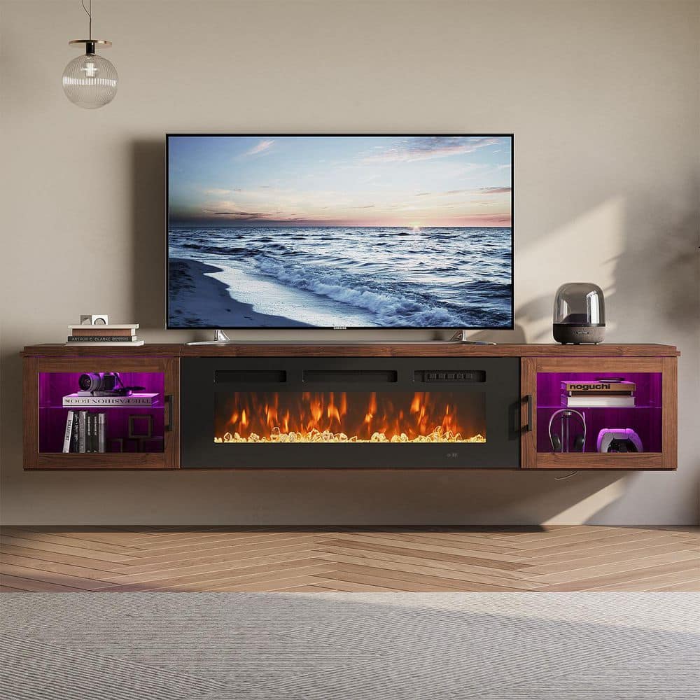 テレビ FIRE Sizzim 70 in. Freestanding Floor Wooden Surround Electric