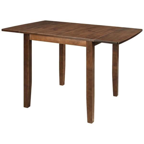 Brown 3-Piece Rubber Wood Outdoor Dining Set, Drop Leaf Breakfast