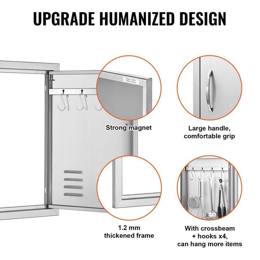 Stainless Steel 17" x 24" Outdoor Kitchen Access Door