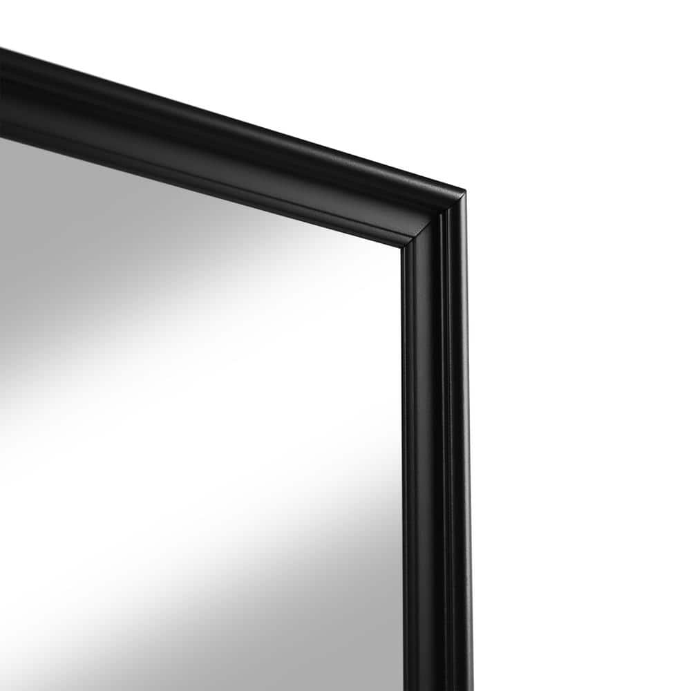 Black Solid Wood 6-Drawer Dresser with Mirror