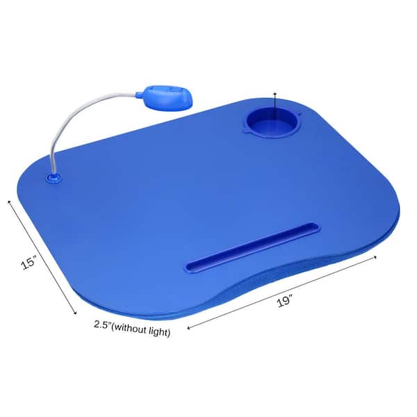 Lavish Home - Foam Cushion Laptop Lap Desk with LED Gooseneck Light in Blue