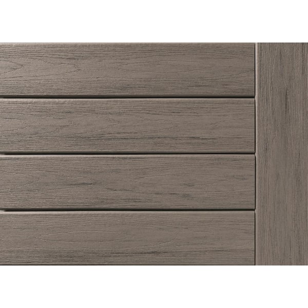 Reserve 1 in. x 6 in. x 1 ft. Driftwood Grooved Edge Composite Decking Board Sample