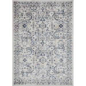 Kehleigh Otindas Cream 7 ft. 10 in. x 9 ft. 10 in. Oriental Polypropylene Indoor Area Rug