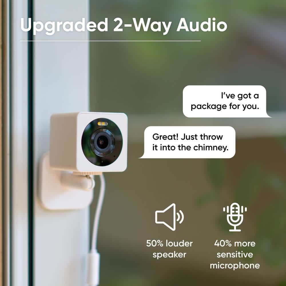Wyze Cam OG, Wired Indoor/Outdoor 1080p HD Smart Home Security Camera with Built-In Spotlight