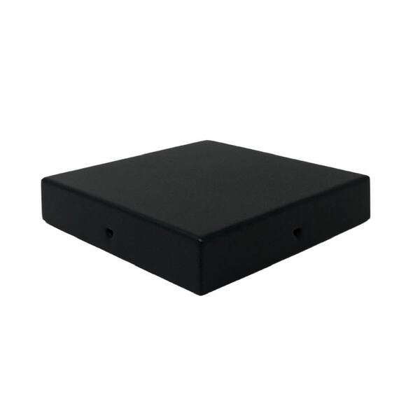 NUVO IRON Eazy-Cap 6 in. x 6 in. Black Galvanized Steel Modern Low-Profile Flat Top Post Cap (Pack of 24)