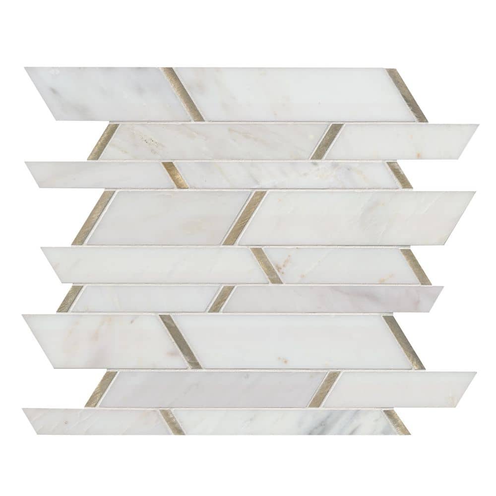 Take Home Tile Sample-Metro Gold 4 in. x 4 in. Stone/Metal Mesh-Mounted Mosaic Floor and Wall Tile price history on PriceWatchPro