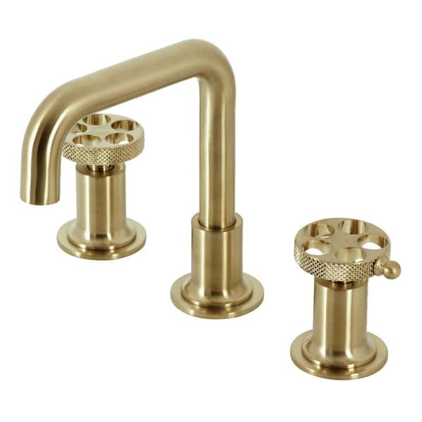 Kingston Brass Webb 8 in. Widespread Double Handle Bathroom Faucet in Brushed Brass