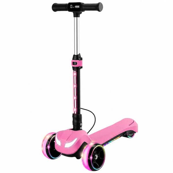 Electric Scooter with 150W Powerful Motor, Thumb Throttle, LCD Screen, Bluetooth, Light-Up Stem Deck and Wheels for Kids