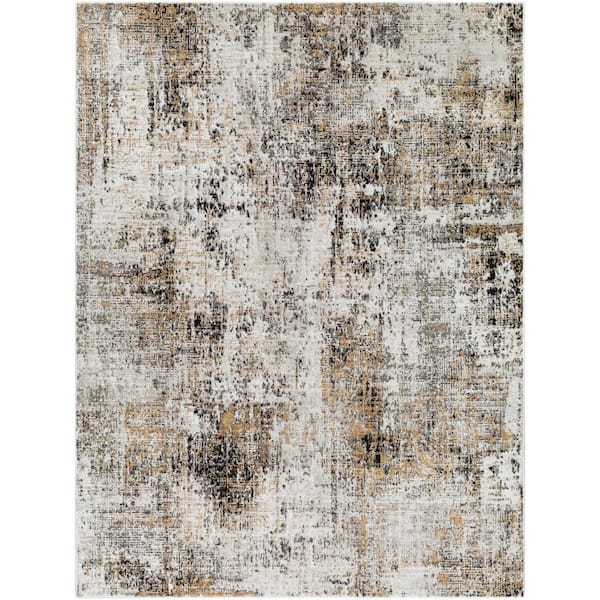 Livabliss Allegro Tan/Ivory Abstract 7 ft. x 9 ft. Indoor Area Rug