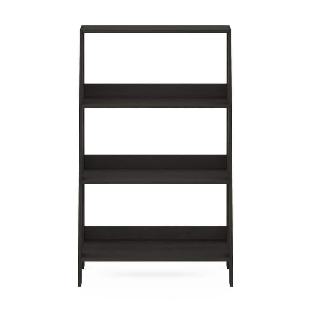 Espresso Wood 4-Tier Ladder Bookcase Display Shelf