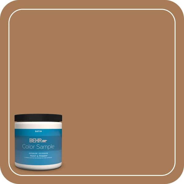 BEHR PREMIUM PLUS 8 oz. #S270-7 Antique Penny Satin Enamel Interior/Exterior Paint & Primer Color Sample