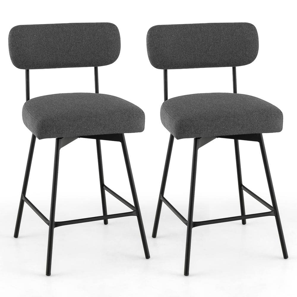 angeles-home-36-in-h-low-back-gray-metal-modern-upholstered-bar-stools