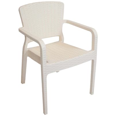 Stackable Plastic Outdoor Dining, White Plastic Patio Chairs Stackable