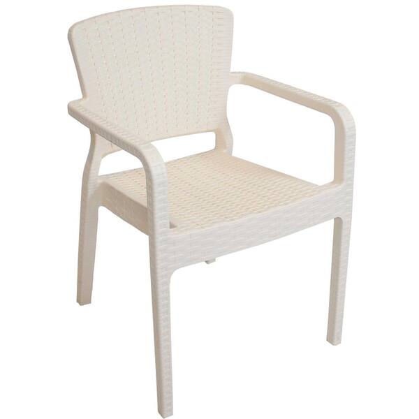Sunnydaze Decor Segonia Cream Stackable, Stackable Plastic Lawn Chairs Home Depot