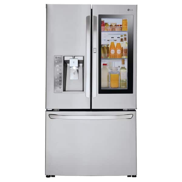 LG Electronics 24 cu. ft. 3-Door French Door Smart Refrigerator with InstaView Door-in-Door in Stainless Steel, Counter Depth