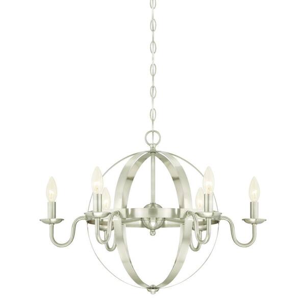 Westinghouse Brixton 6-Light Brushed Nickel Chandelier