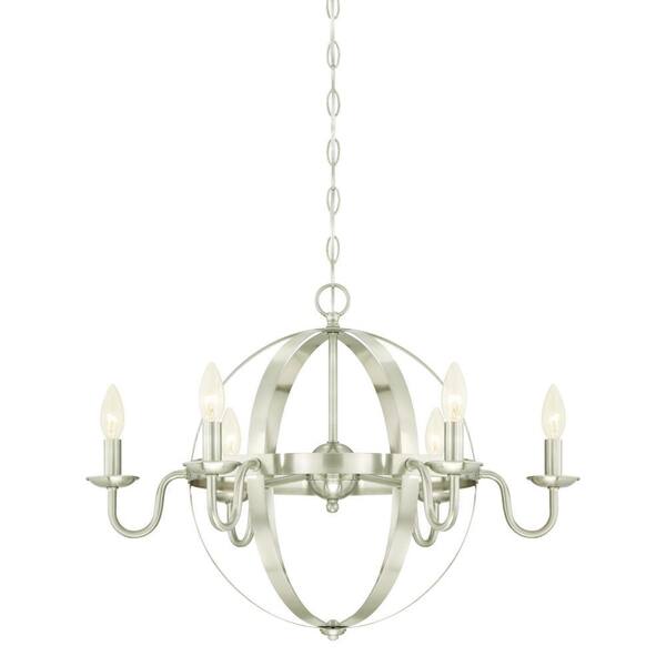 Westinghouse Brixton 6-Light Brushed Nickel Chandelier